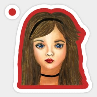 Blue eyes girl Sticker